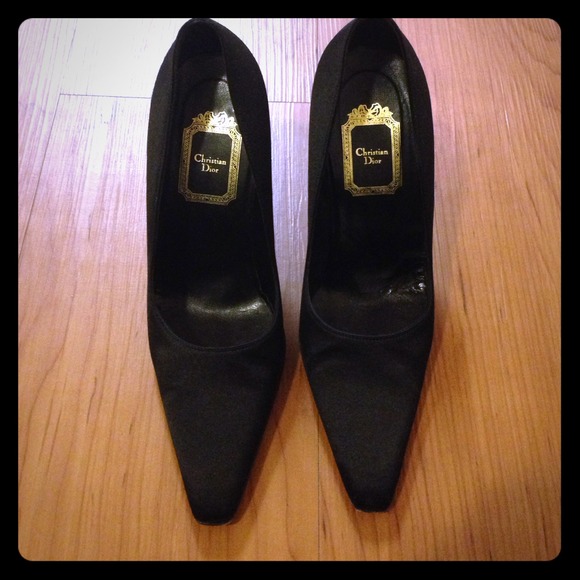 Black  Satin Christian Dior Heels