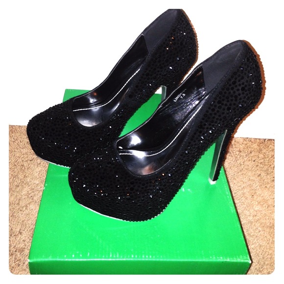 Black crystal high heels *Brand New*