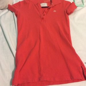 Orange peachy color collar top