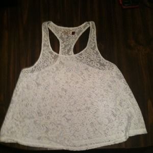 White lace tank-top
