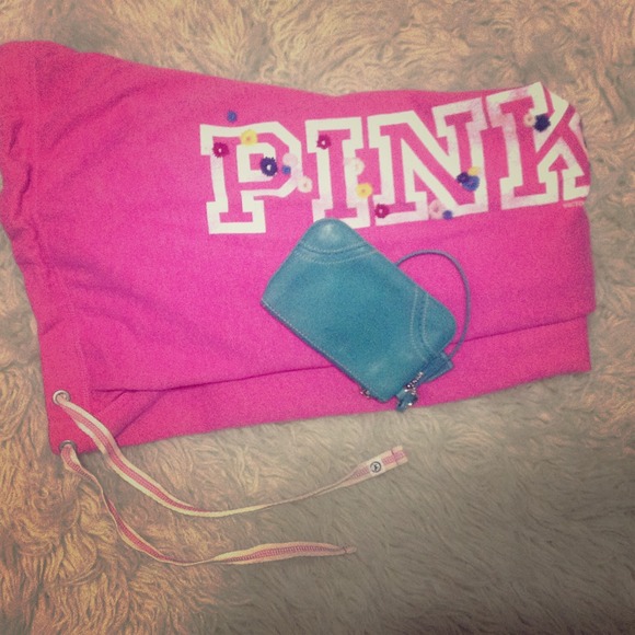 Bundle - Pink sweat pants and coach wristlet