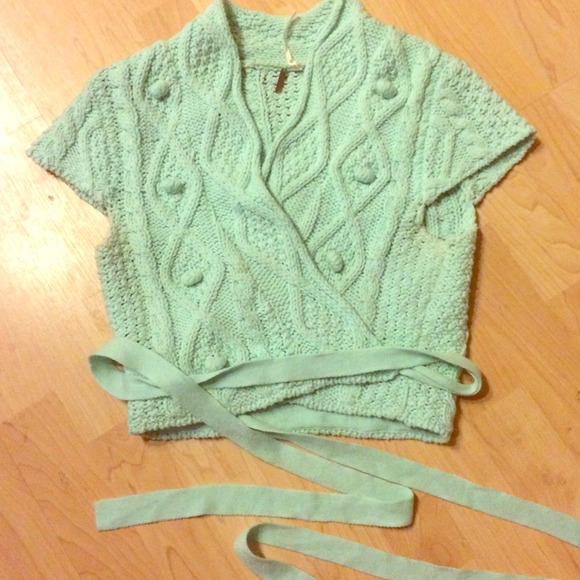 Free people crop tie around sweater- medium