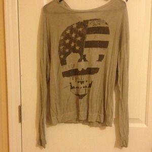 Brandy Melville Drop Shoulder Skull Top