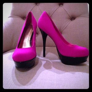 Hot pink high heels