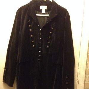 Black velvet military jacket