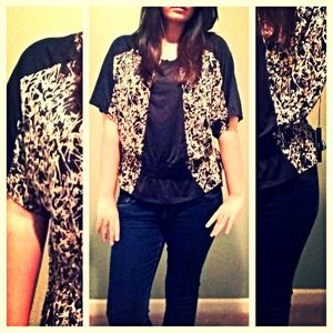 BCBG Splatter Slouchy Top