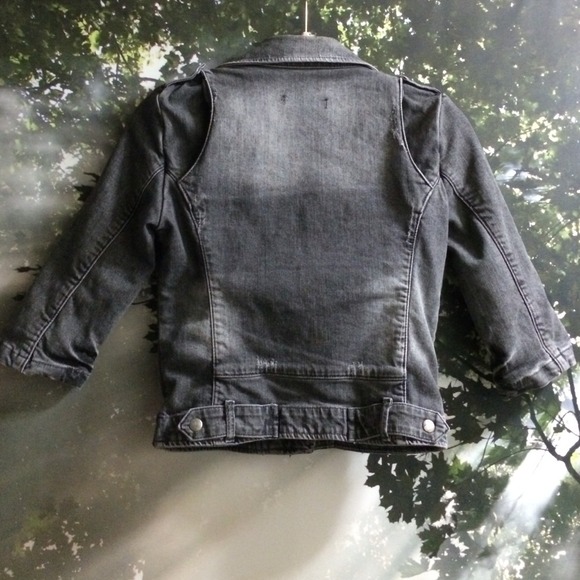 Zara Jackets & Coats - Distressed Denim Moto Jacket in Grey Zara Jackets & Coats - Distressed Denim Moto Jacket in Grey