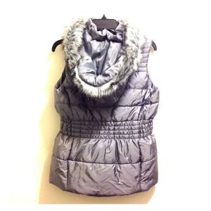 Sleeveless Silver Vest Jacket from New York & Co
