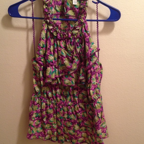 Silk peplum anthro blouse
