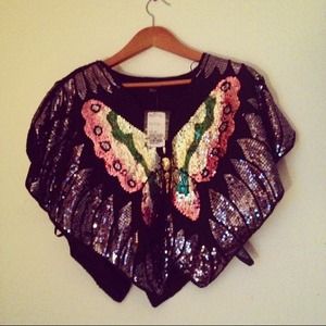 Women's Butterfly sequin cover-up cardigan. Size S