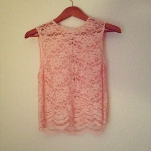 Size S women's pink cloth lace tank top.