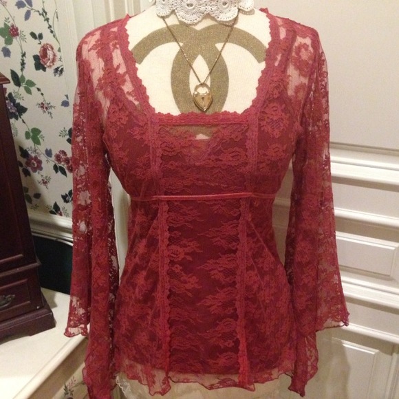 🎀SOLD🎀NWOT ARDEN B Peasant Lace Blouse - Picture 2 of 4