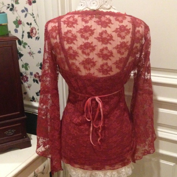 🎀SOLD🎀NWOT ARDEN B Peasant Lace Blouse - Picture 4 of 4