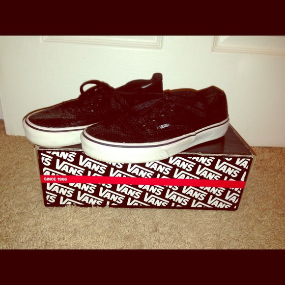 Black sequin Van sneakers