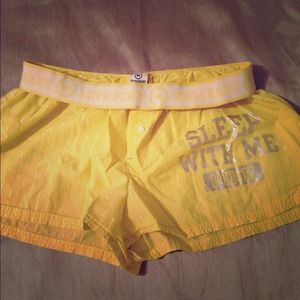 Bright yellow VS pajama shorts
