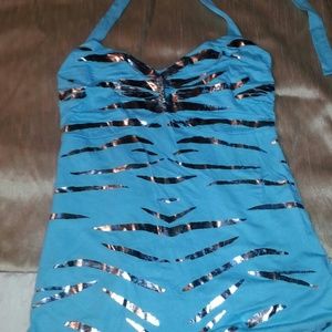 Venus small aqua blue halter top - brand new