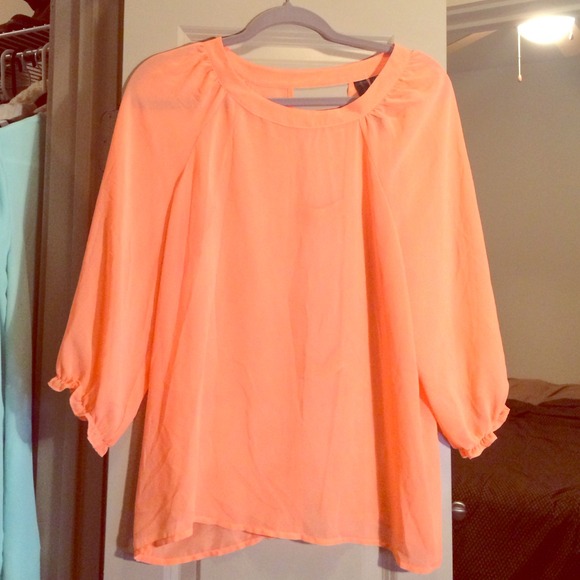 Neon coral open back top. Never worn.