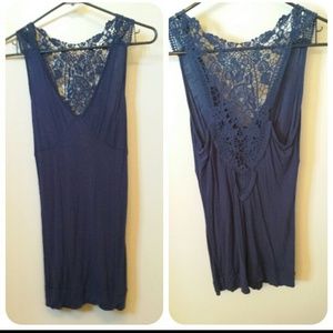 Blue lace top
