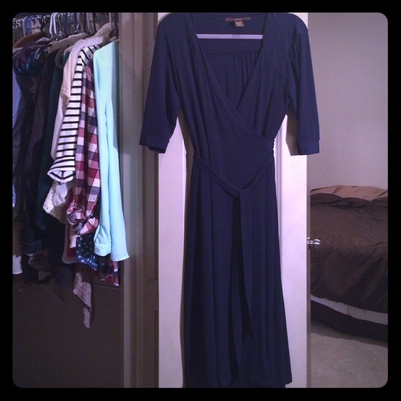 Target Merona deep blue wrap dress
