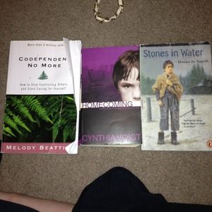 3 books - stones in water - homecoming - etc