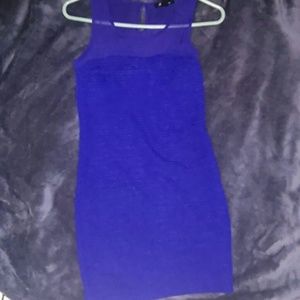 Cobalt blue bodycon dress.