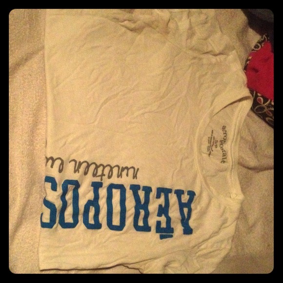 Aeropostale Shirt szS blue, white, and grey