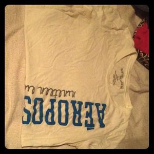 Aeropostale Shirt szS blue, white, and grey