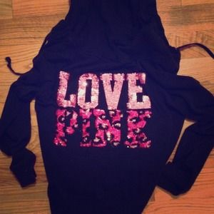 VS Pink Leopard Sequin Hoodie