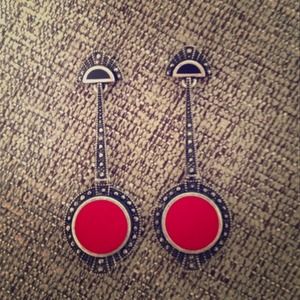 JewelMint Red Drop Earrings