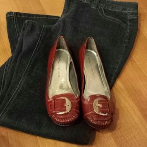 Burgundy flats