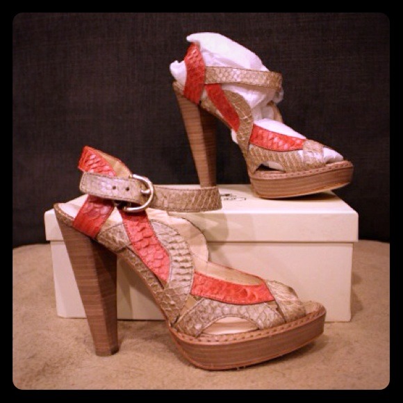Coach Shoes - Authentic Coach sandals coral and nude