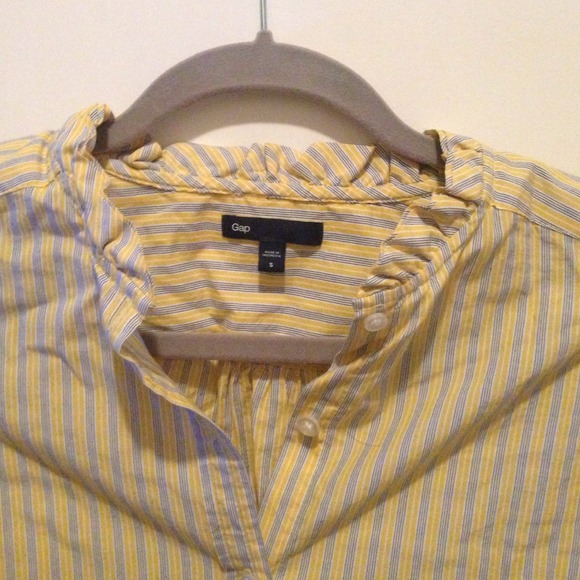 Yellow and blue stripe Button up shirt - Picture 2 of 4