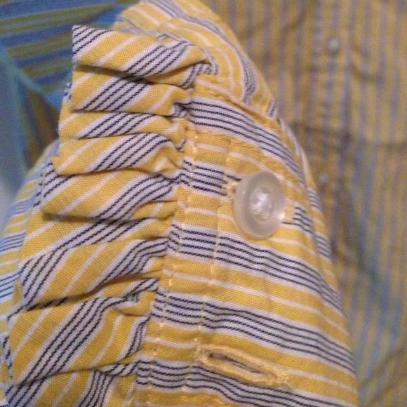 Yellow and blue stripe Button up shirt - Picture 3 of 4