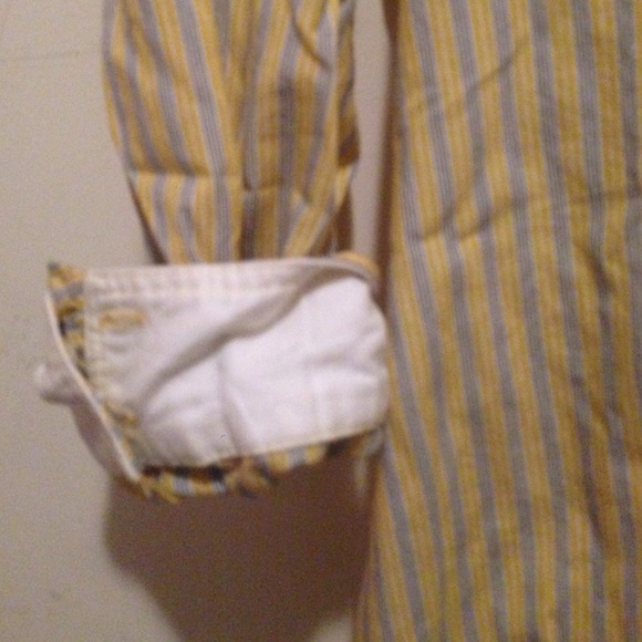 Yellow and blue stripe Button up shirt - Picture 4 of 4