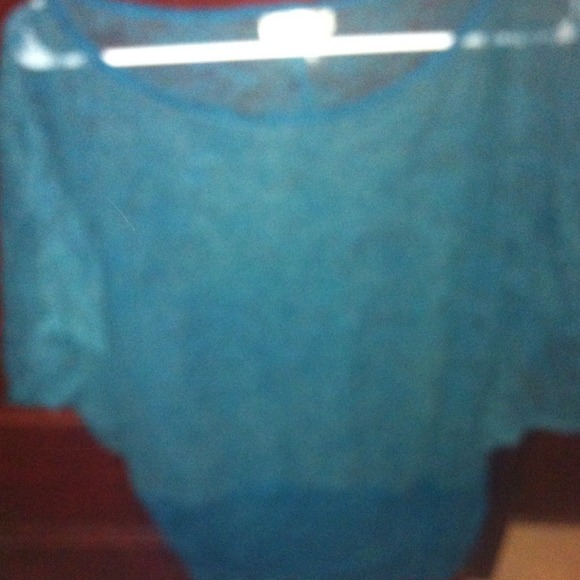 Turquoise lace blouse
