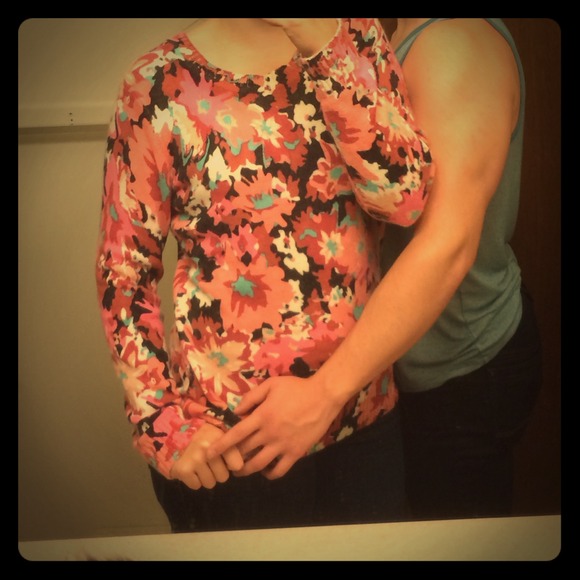 Floral crew sweater