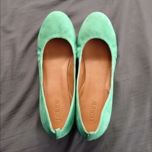 J. Crew Factory "Anya" Mint Green Suede Flats