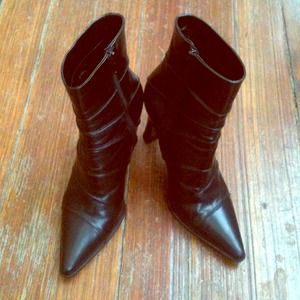 Black leather Casadei booties
