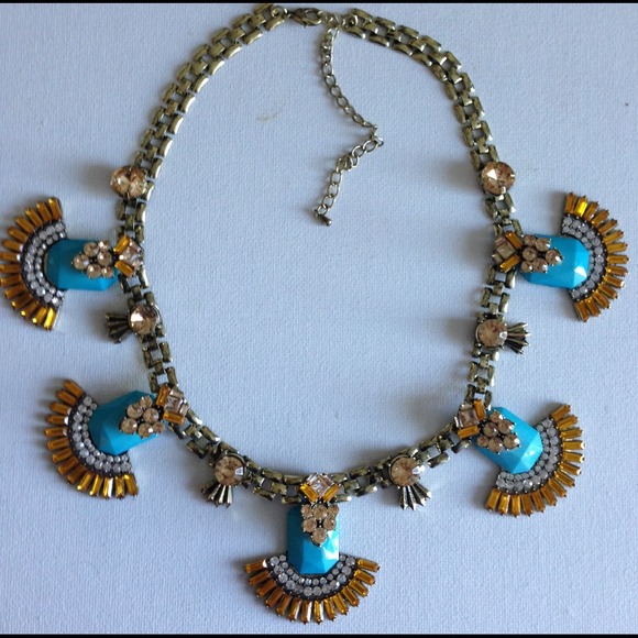 SALE Jeweled fan necklace