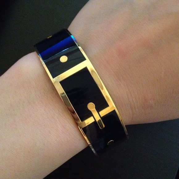 REDUCED!! Kate Spade navy and gold idiom bangle
