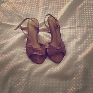 Champagne colored flirty heels