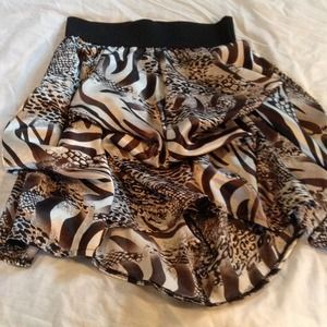 NEW! High/low ruffle leopard skirt!