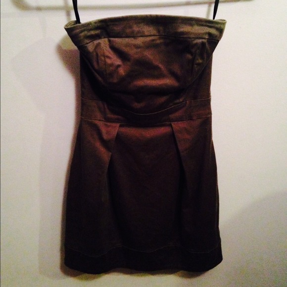 French connection dark gray strapless dress