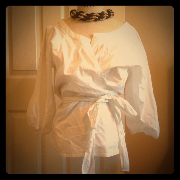 Classic white cotton wrap top