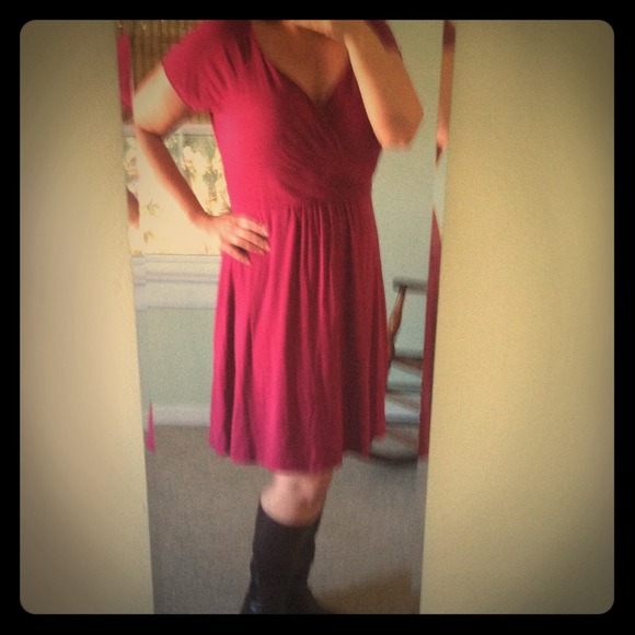 Raspberry, Draped Dress