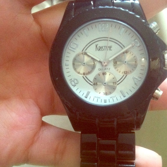 Black stainless steel watch