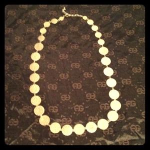 Gold Colored Discs Long Necklace