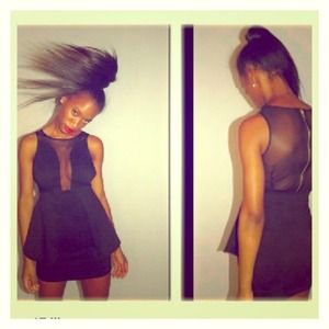 Peplum mesh dress!