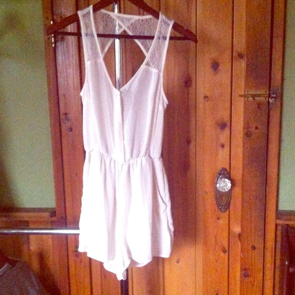 White chiffon/lace romper