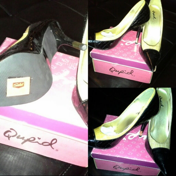 Black beige dress pumps